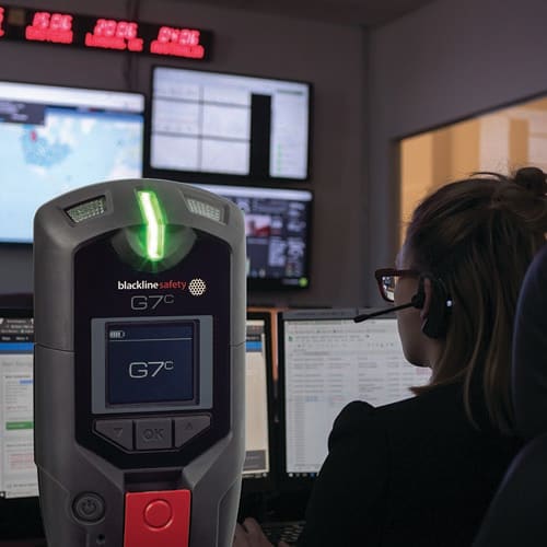 Blackline device and monitoring centre