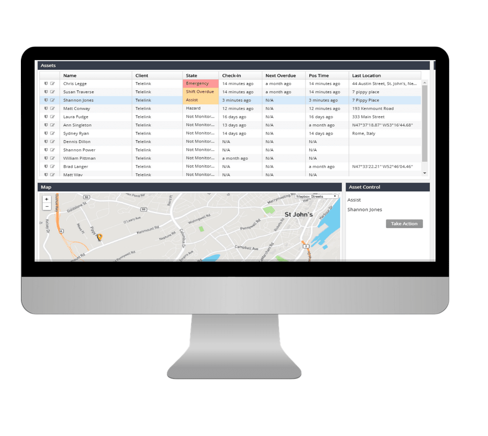 Aware360 Monitoring dashboard